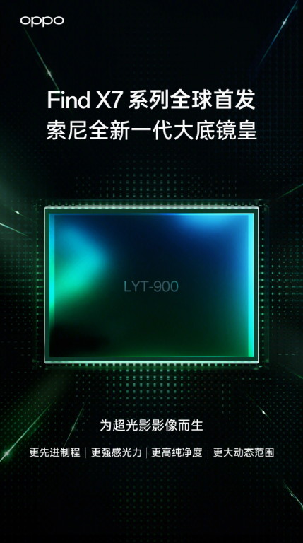 OPPO Find X7系列即将全球首发，搭载强大的索尼LYT-900影像传感器